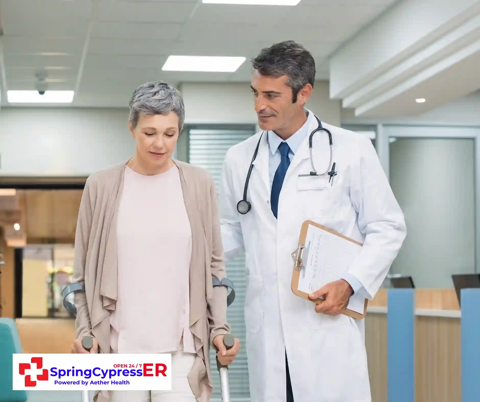 Medical team at Aether Health - Spring Cypress ER providing expert care for fractures, including hairline and compound fractures, in Spring, TX