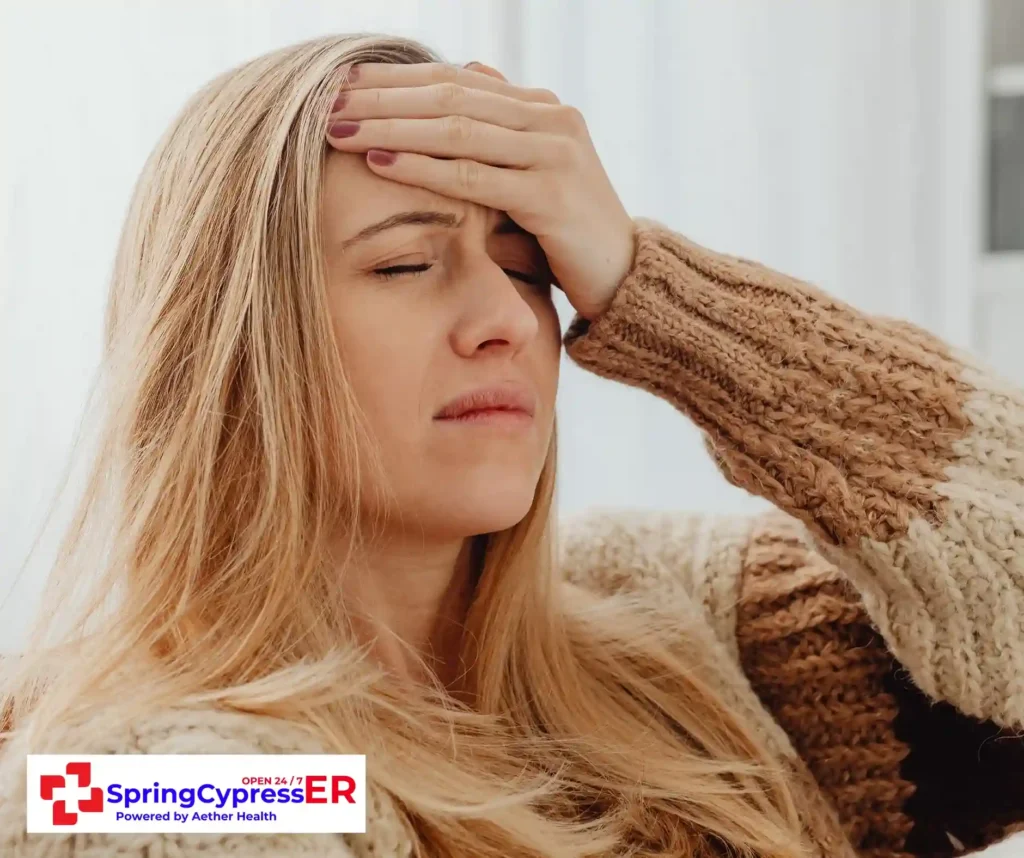 Illustration showing common causes of head injuries such as falls, sports accidents, and vehicle collisions in Spring, TX