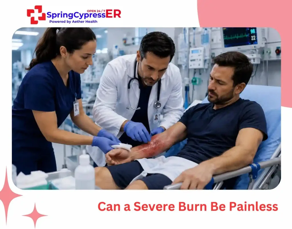 painless severe burn warning signs Spring TX