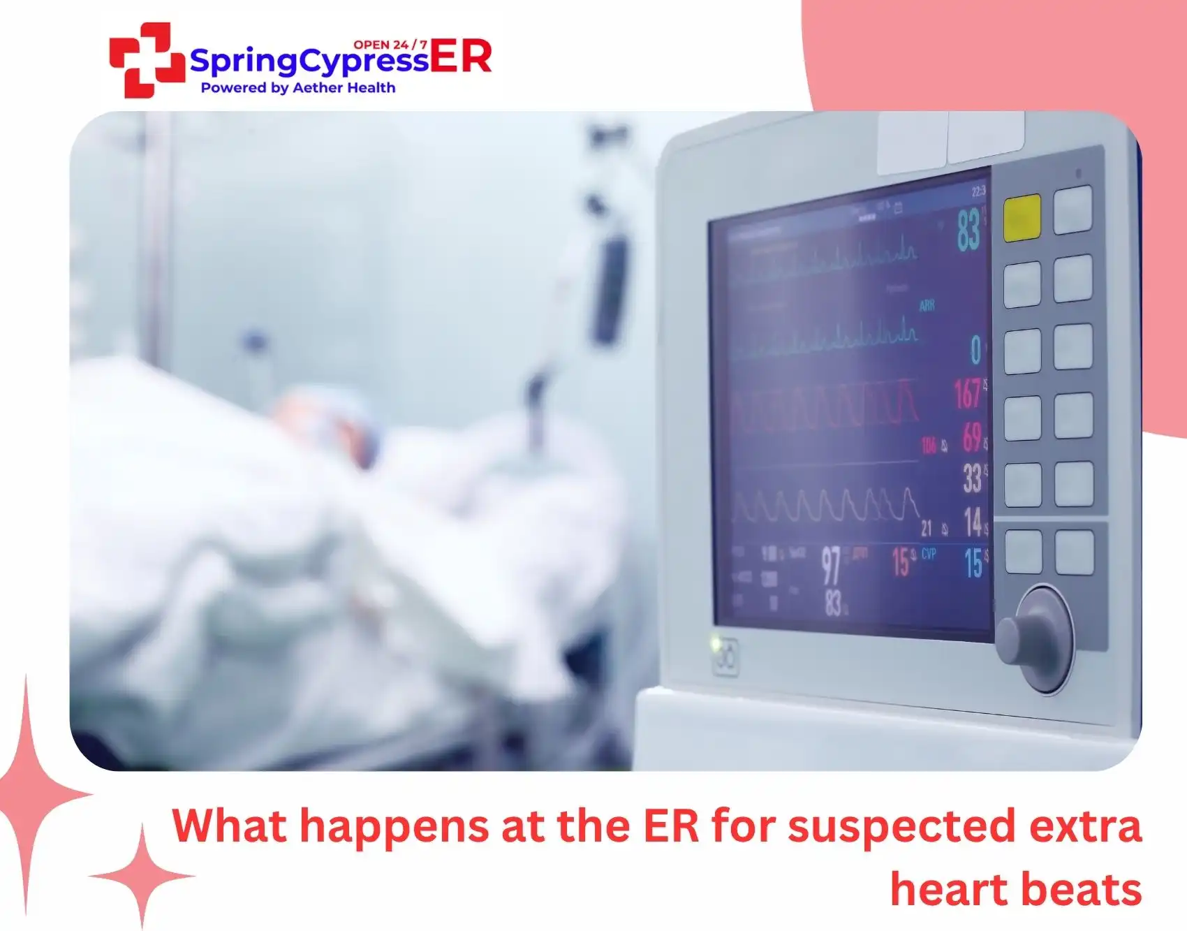 What happens at the ER for suspected extra heart beats